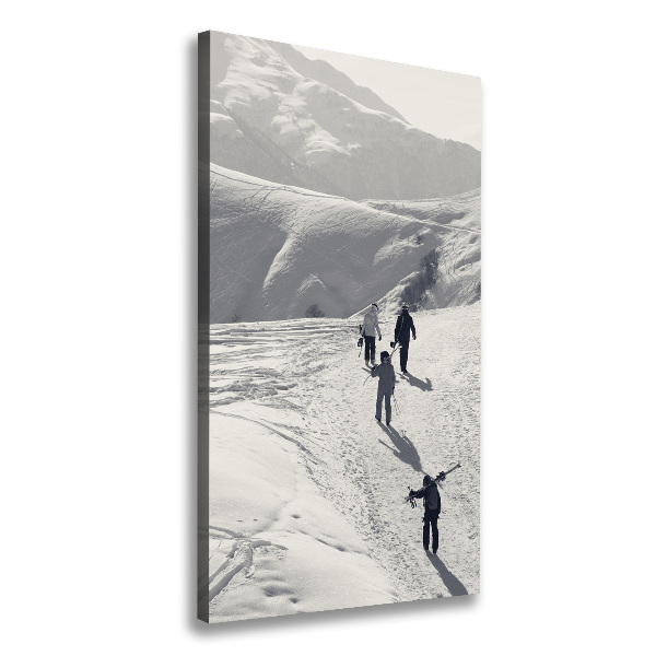Verticale canvasfoto Skiërs