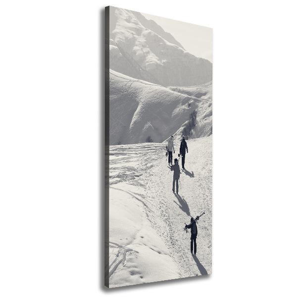 Verticale canvasfoto Skiërs