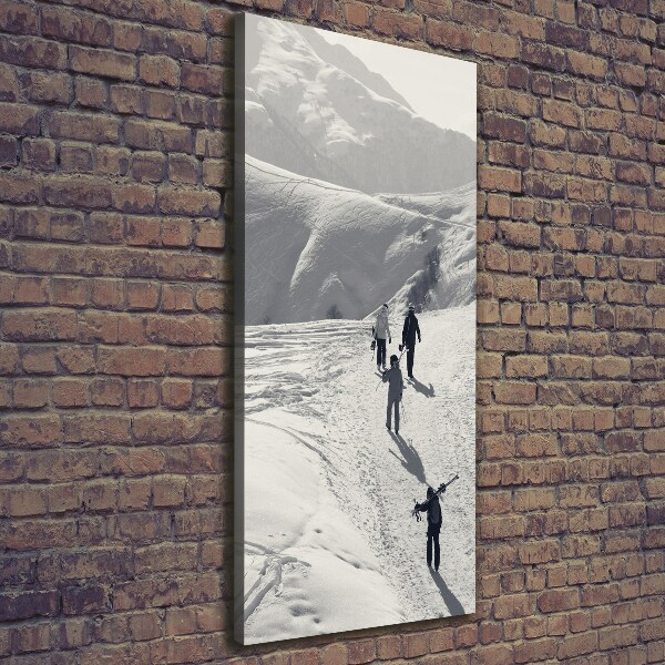 Verticale canvasfoto Skiërs