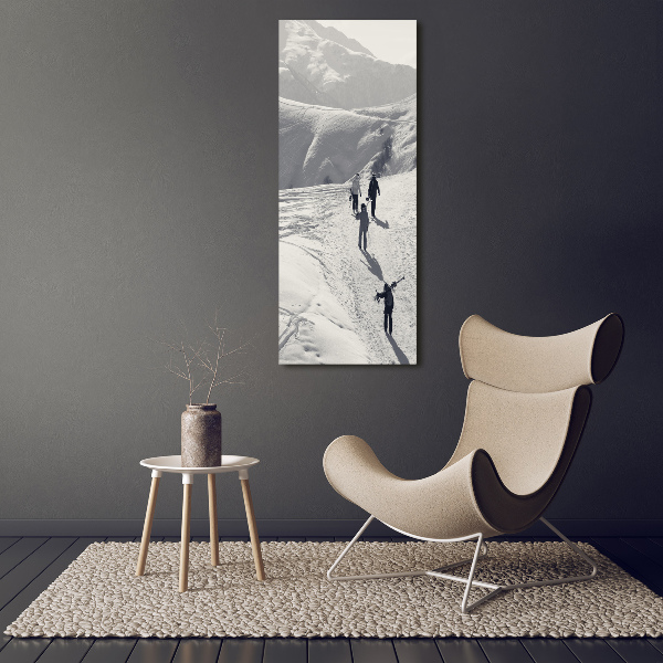 Verticale canvasfoto Skiërs