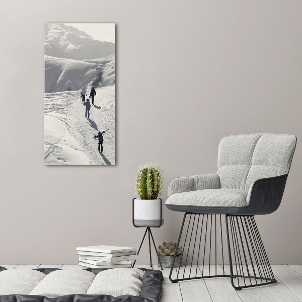 Verticale canvasfoto Skiërs