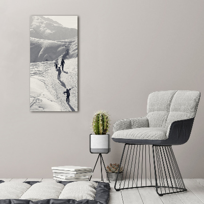 Verticale canvasfoto Skiërs