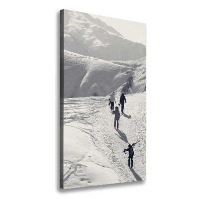 Verticale canvasfoto Skiërs