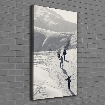 Verticale canvasfoto Skiërs