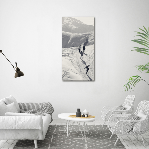 Verticale canvasfoto Skiërs