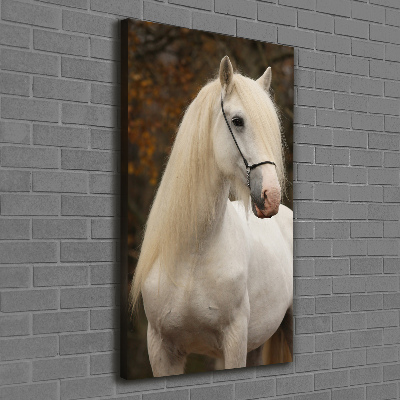 Verticaal schilderij op canvas Wit paard
