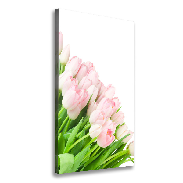 Verticale canvasfoto Roze tulpen