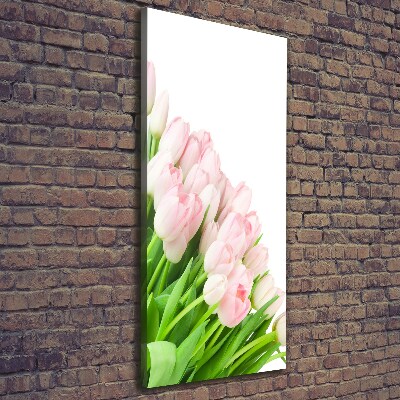 Verticale canvasfoto Roze tulpen