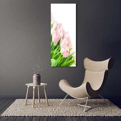Verticale canvasfoto Roze tulpen