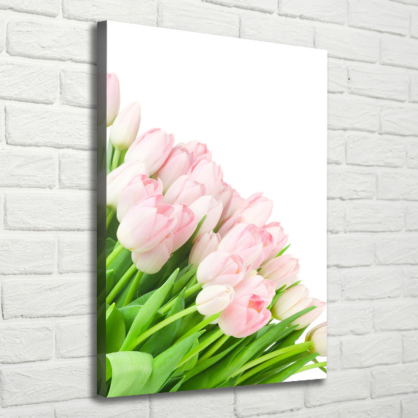 Verticale canvasfoto Roze tulpen
