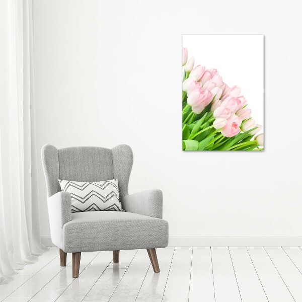 Verticale canvasfoto Roze tulpen