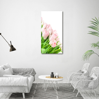 Verticale canvasfoto Roze tulpen