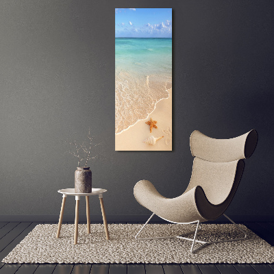 Verticale foto op canvas Zeesterren op het strand