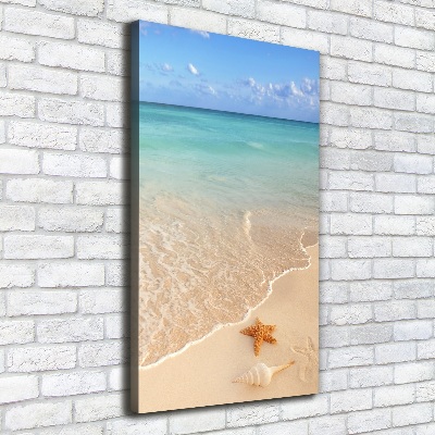 Verticale foto op canvas Zeesterren op het strand