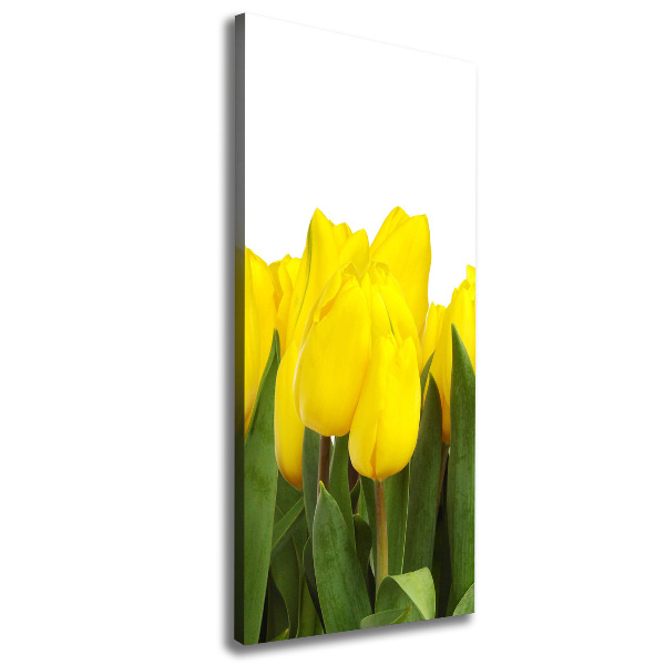 Verticale foto op canvas Gele tulpen