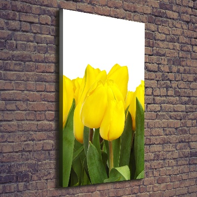 Verticale foto op canvas Gele tulpen