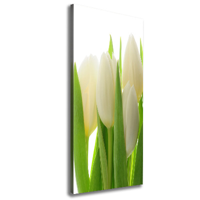 Verticale canvasfoto Witte tulpen