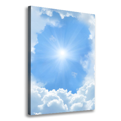 Verticaal schilderij op canvas Wolken aan de hemel