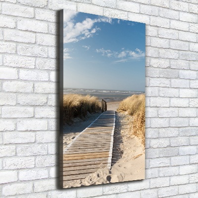 Verticale foto op canvas Pad naar het strand