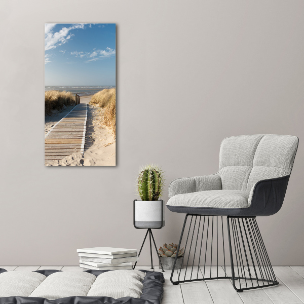 Verticale foto op canvas Pad naar het strand