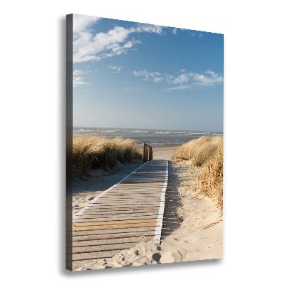 Verticale foto op canvas Pad naar het strand