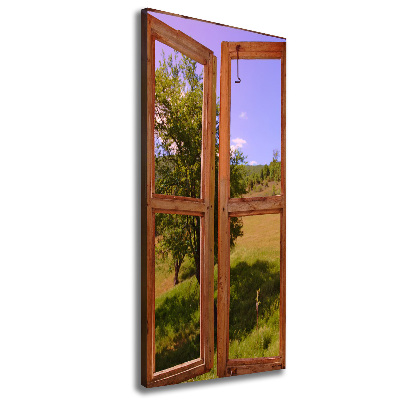 Foto obraz na płótnie pionowy Krajobraz za oknem