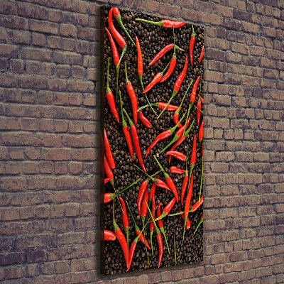 Verticale foto op canvas Chilipepers