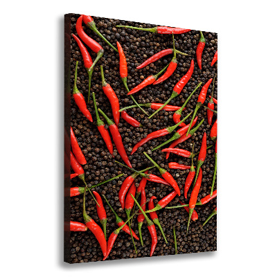 Verticale foto op canvas Chilipepers