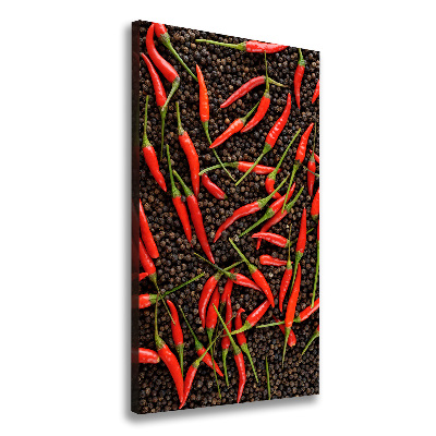 Verticale foto op canvas Chilipepers