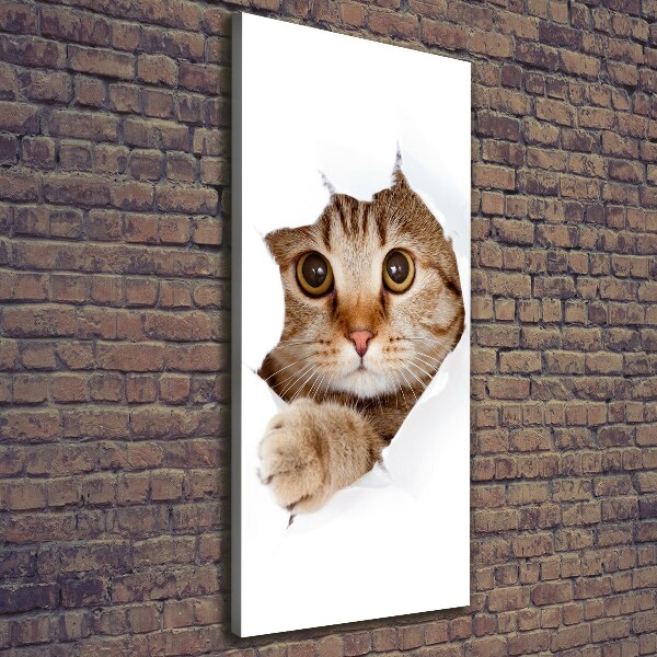 Verticaal schilderij op canvas Kat