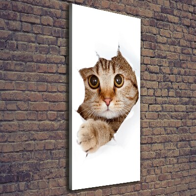 Verticaal schilderij op canvas Kat
