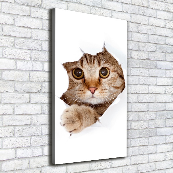 Verticaal schilderij op canvas Kat