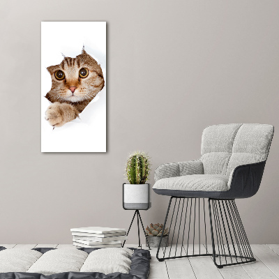 Verticaal schilderij op canvas Kat