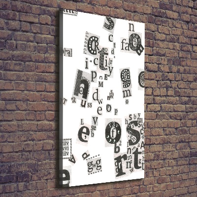 Verticale canvasfoto Brieven uit een krant