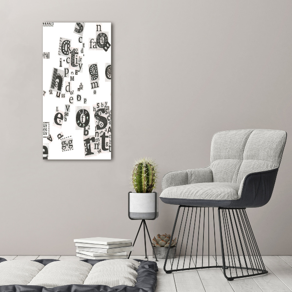 Verticale canvasfoto Brieven uit een krant