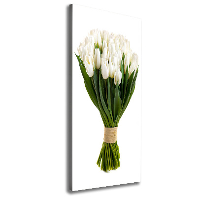 Verticale canvasfoto Witte tulpen