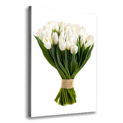 Verticale canvasfoto Witte tulpen