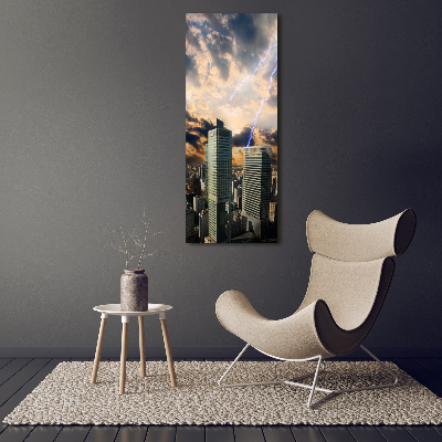 Verticale canvasfoto Storm boven Warschau