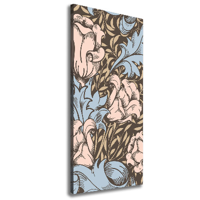 Foto obraz na płótnie pionowy Kwiaty i liście