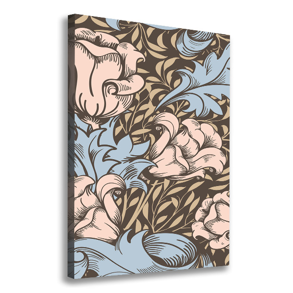 Foto obraz na płótnie pionowy Kwiaty i liście