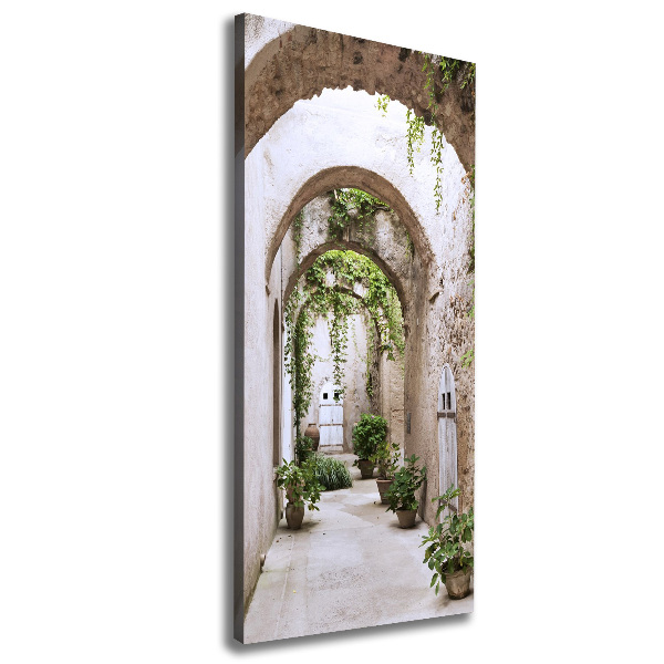 Verticaal canvasschilderij Arcade in het kasteel