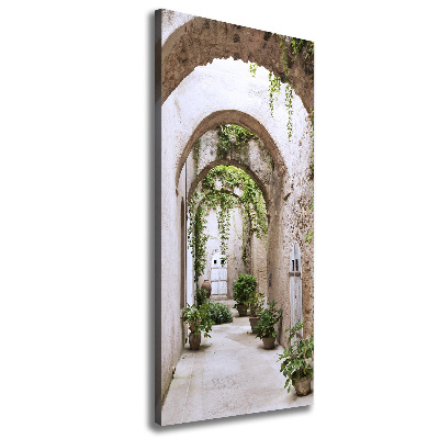 Verticaal canvasschilderij Arcade in het kasteel