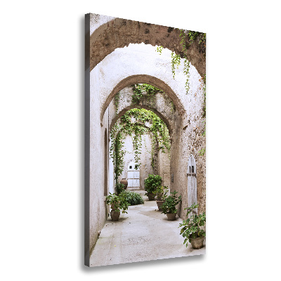 Verticaal canvasschilderij Arcade in het kasteel
