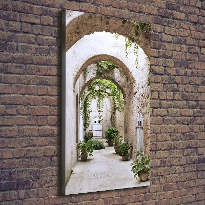 Verticaal canvasschilderij Arcade in het kasteel