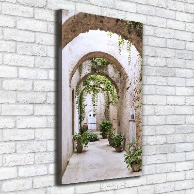 Verticaal canvasschilderij Arcade in het kasteel