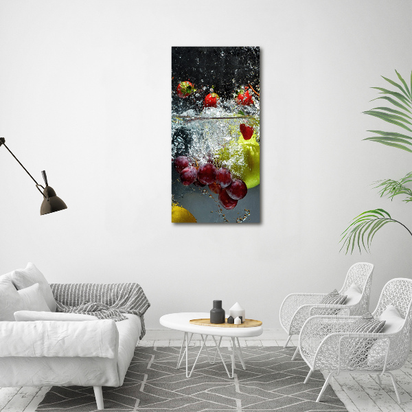 Verticale foto op canvas Fruit onder water