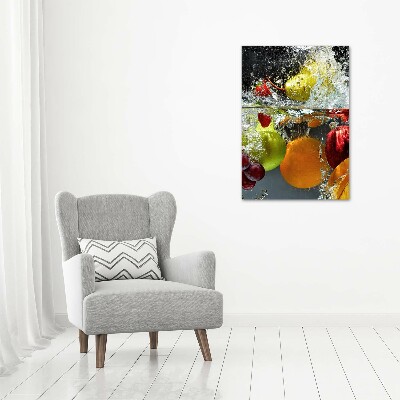 Verticale foto op canvas Fruit onder water