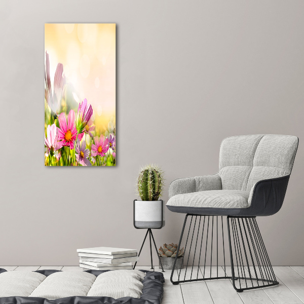 Verticaal canvasschilderij Wilde bloemen