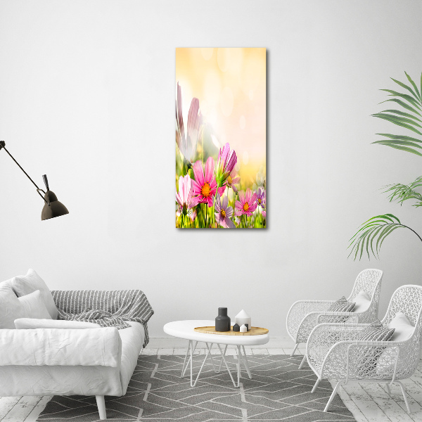 Verticaal canvasschilderij Wilde bloemen