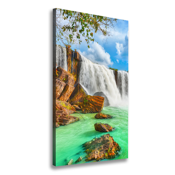 Verticale foto op canvas Waterval